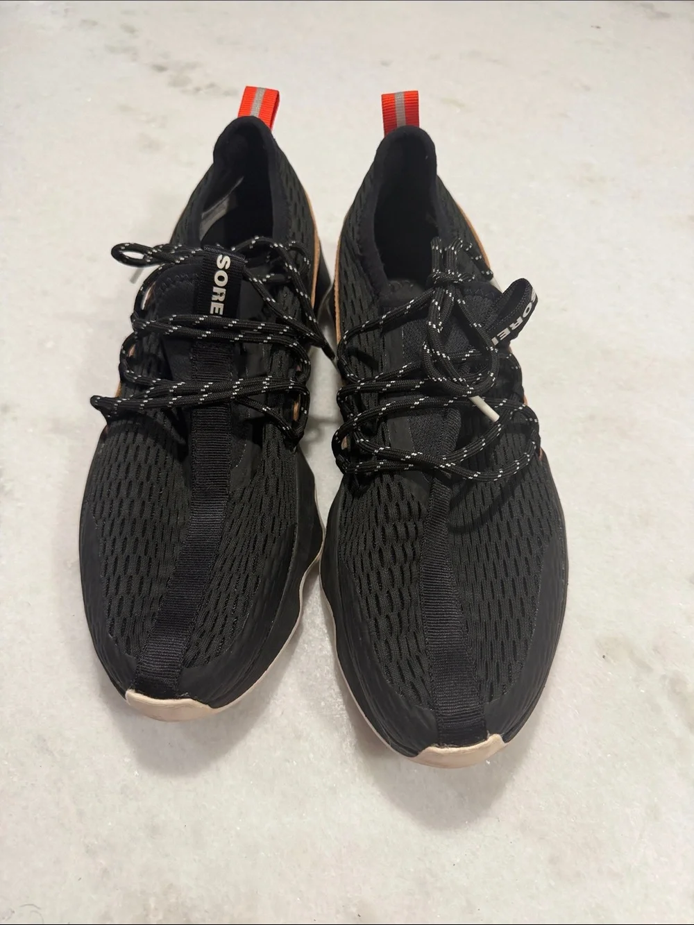 Women’s Black Athletic Sneakers with Tan Accents, VS brand